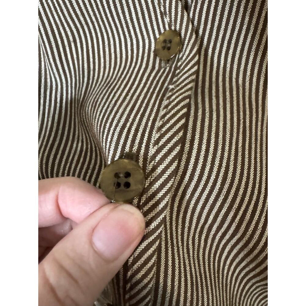 Compagnie Internationale Vintage Euro 90s Pinstripe Waistcoat Vest Brown M - Picture 5 of 10
